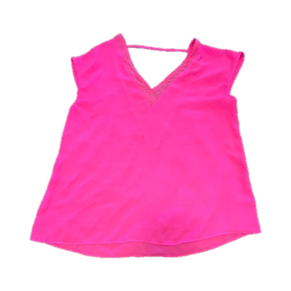 Express Pink Mesh V-neck Sleeveless Top